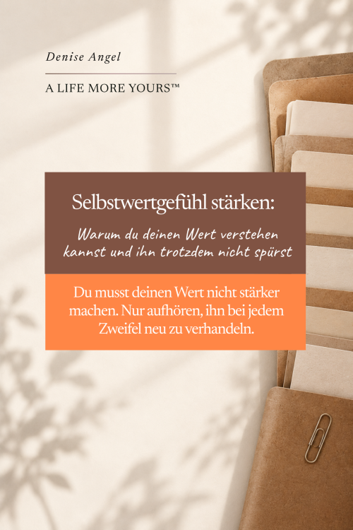 Ruhiges Titelbild zum Thema Selbstwertgefühl mit dem Gedanken, den eigenen Wert nicht bei jedem Zweifel neu zu verhandeln.